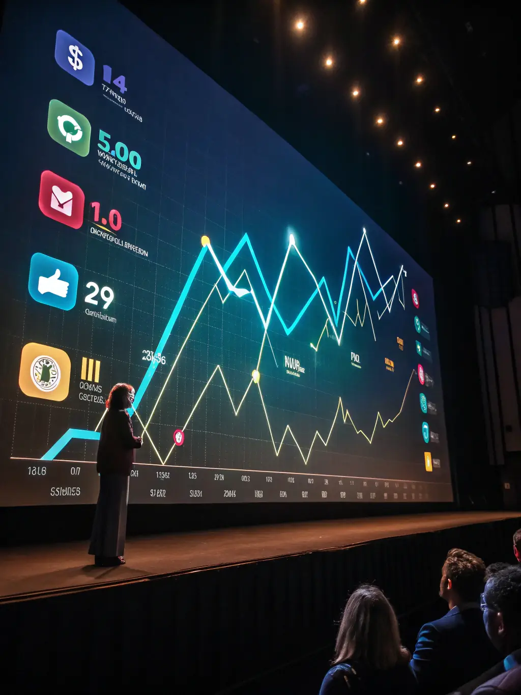 A graph showing upward business growth trends, with the Launch Lead logo subtly incorporated, representing holistic business growth.